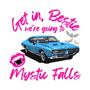 Descarga digital - png: Entra en Bestie, viaje a Mystic Falls - El auto de Damon Salvatore, murciélagos, dientes de vampiro