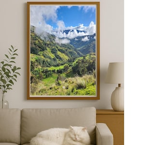 Peruvian Valley Landscape Photography - Huanuco Peru - Cloudy Mountain View Wall Art - Nature Digital Download - Scenic Country Photo Print