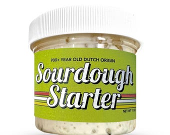 900+ jaar oude zuurdesemstarter | Nederlandse oorsprong | Live zuurdesemcultuur | Instructies voor het bakken van je eerste brood | 1 oz. Jar