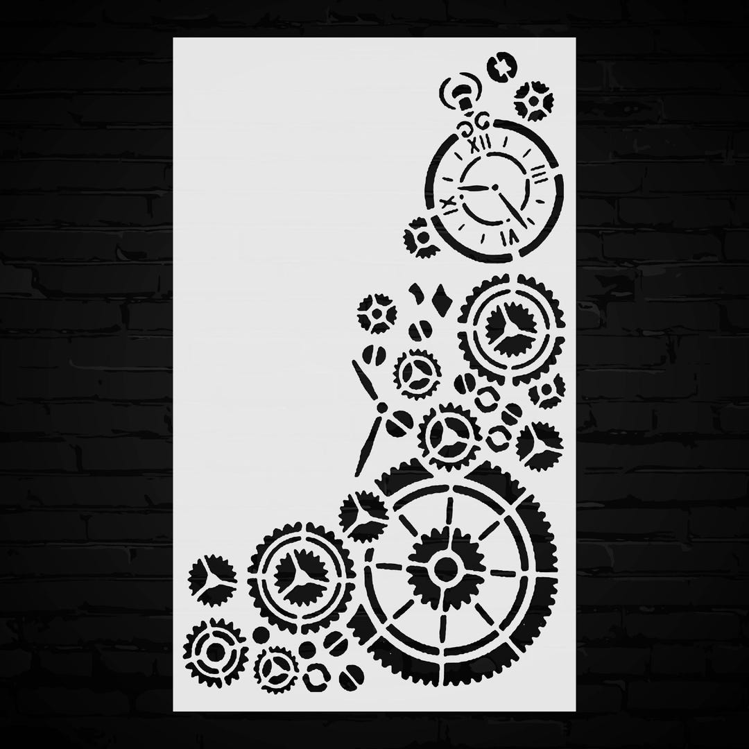 Cogs & Gears Stencil Template Reusable - Perfect for DIY Decor, Craft ...