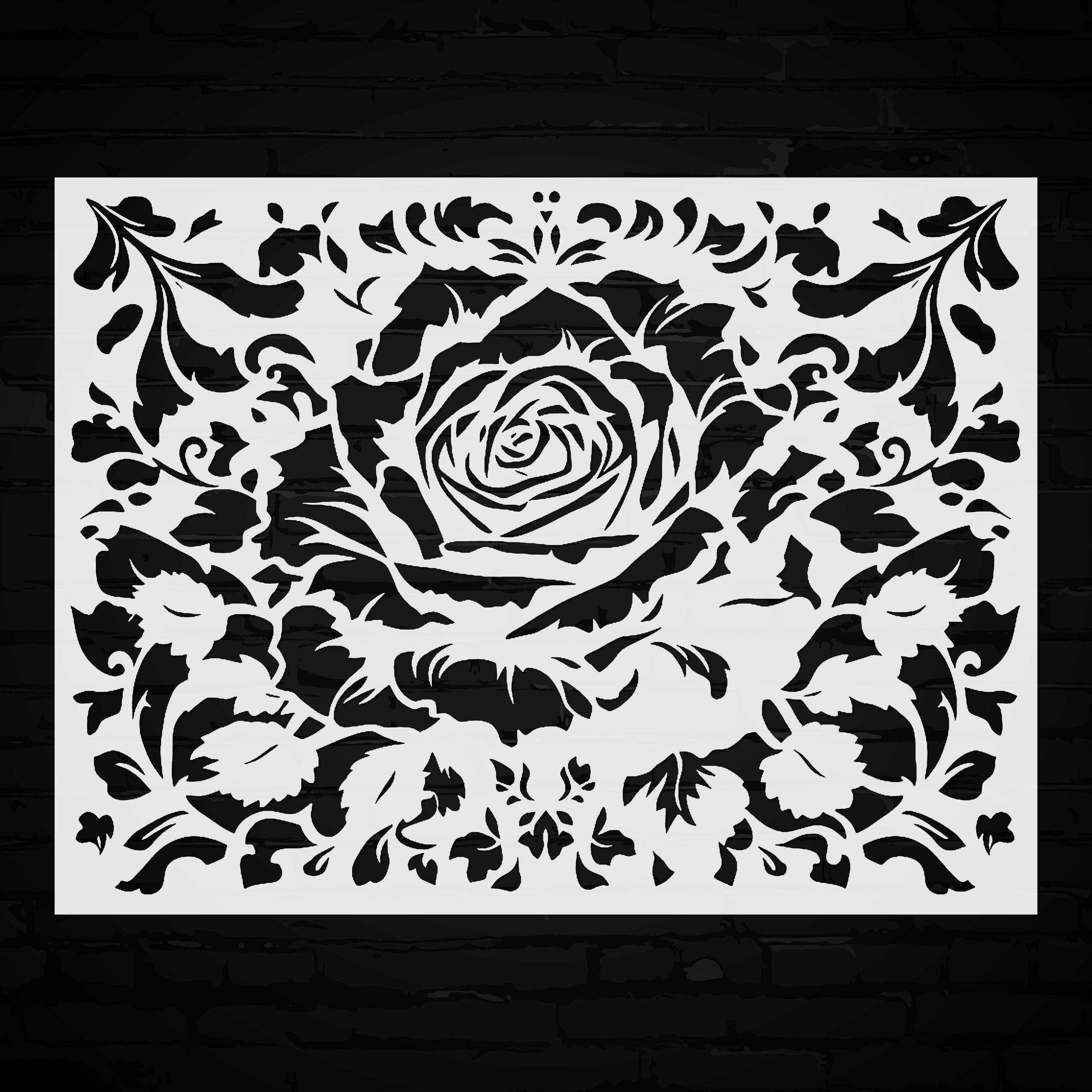 Rose Floral Stencil: Reusable Template for Wall Art & Nursery Decor - Etsy