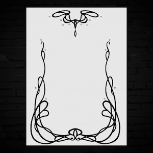 Art Nouveau Floral Stencil | Elegant Pattern Design for Home Decor | Stencil Template Reusable