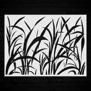 Craft Stencil: Grass Abstract Design - Reusable for Walls & Canvas