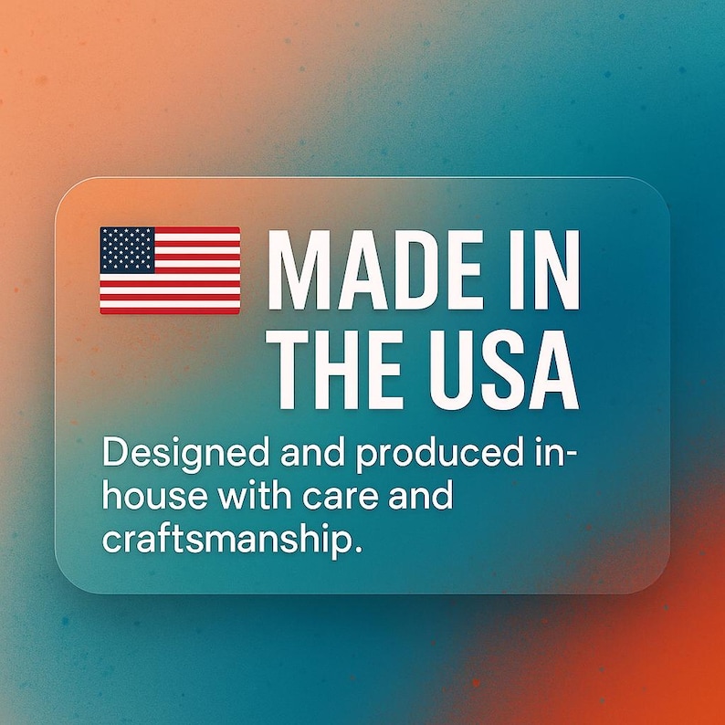 a sticker with the text "MADE IN THE USA" and an American flag, indicating that the product is designed and produced in the United States.