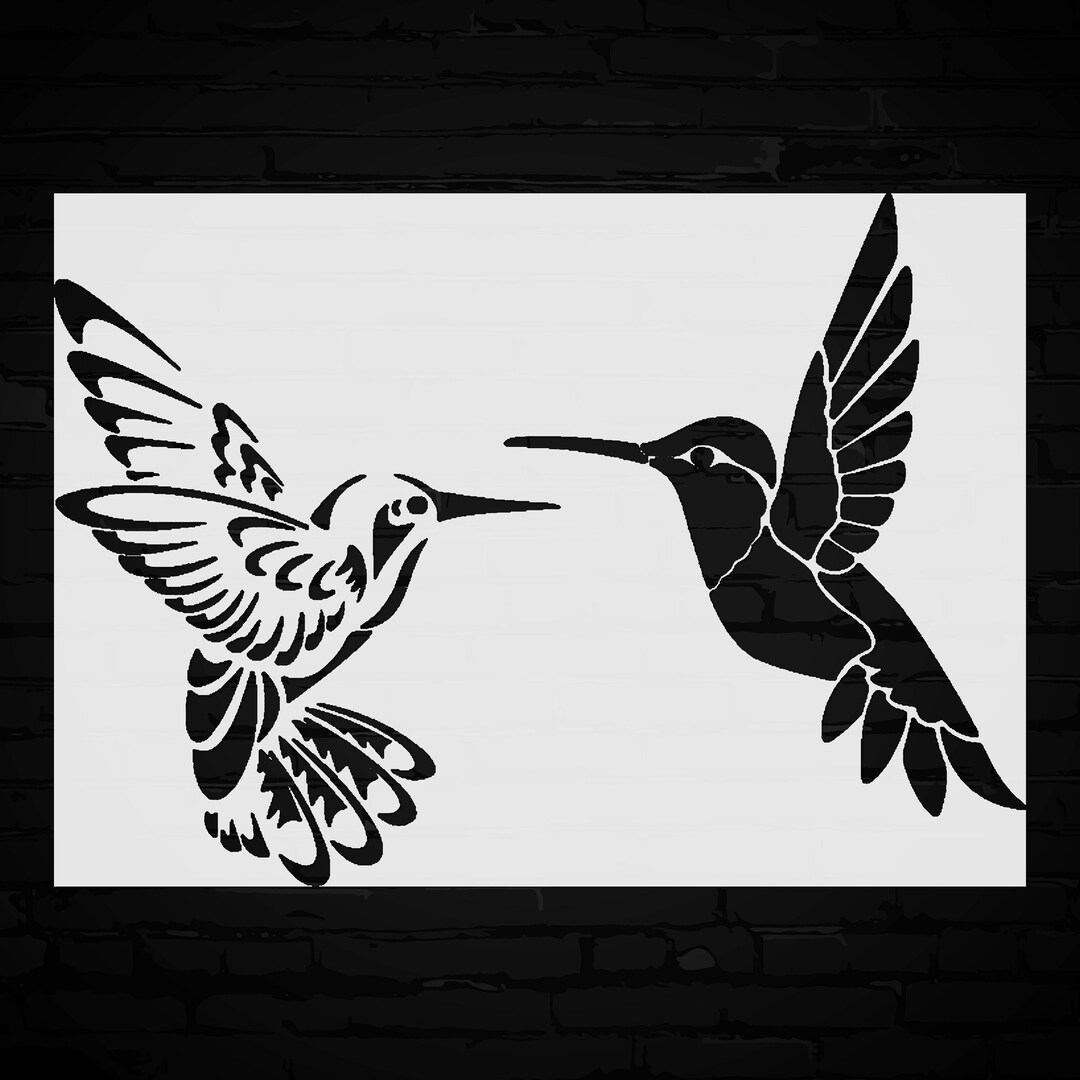Hummingbird Inlay Templates Hummingbird Stencil Template Reusable - Floral Decor, Artistic Pattern ...
