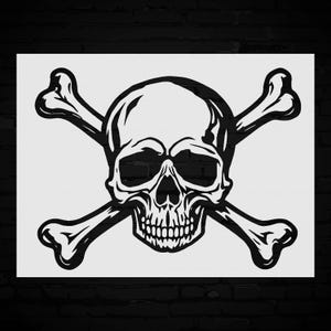 Skull and Crossbones Stencil  Pirate Home Decor  Reusable Wall Art  DIY Crafts
