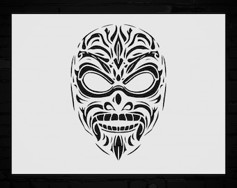 Luchador Mask Stencil | DIY Decor, Pattern Design, Art Stencil Template Reusable