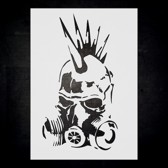 Stencil Art: Punk Gas Mask for Creative DIY Projects