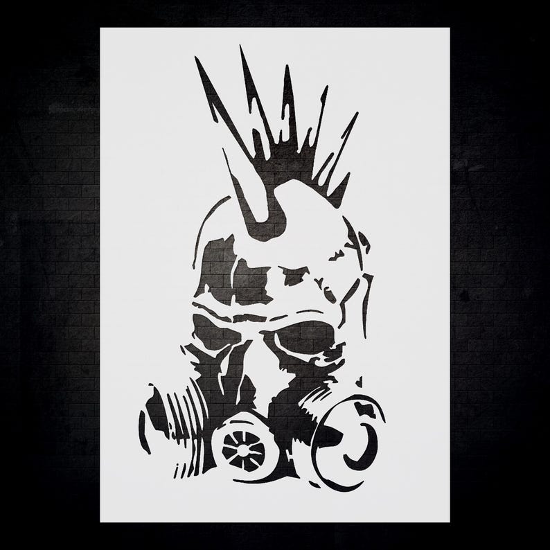 a black and white drawing of a gas mask