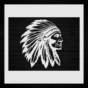 Indian Chief Stencil  Reusable Tribal Pattern Template for Wall Art  Nursery Decor
