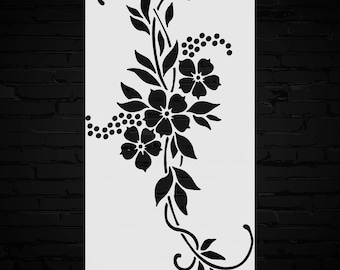 Flower Stencil Template Reusable - Floral Design, Art Decor, DIY Pattern Stencil