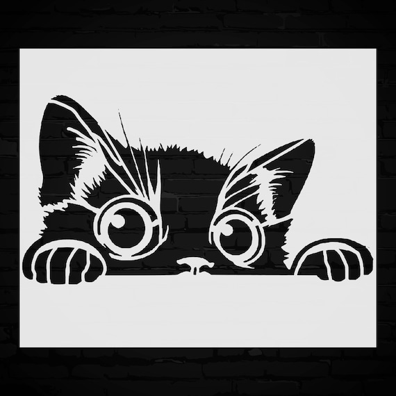 Kids Craft Stencil Kitten, Reusable Cute Design (Nursery Decor)