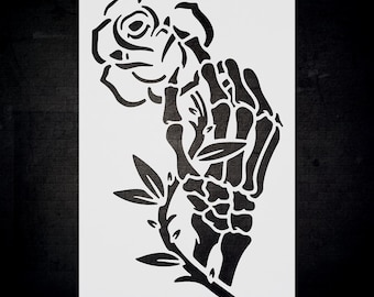 Reusable Skeleton Hand Stencil Template for Floral Decor  DIY Wall Art