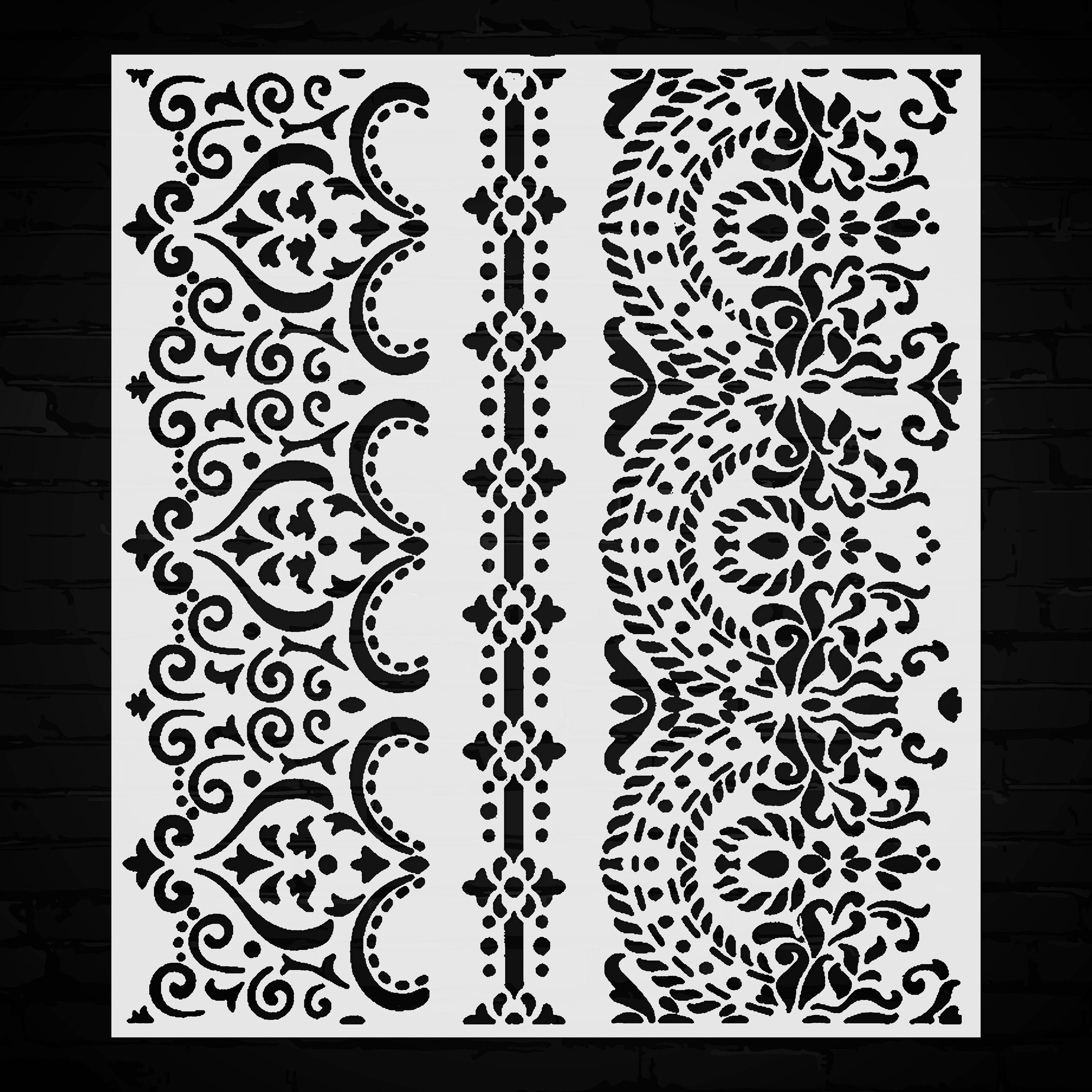 Reusable Lace Border Stencil Template - Elegant Floral Design for DIY ...