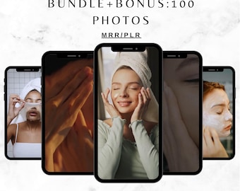 Huidverzorgingsrollenbundel, Instagram-content beauty + foto's (digitale download)