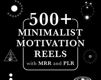 500+ minimalistische motivatierollen, MRR, PLR (digitale download)