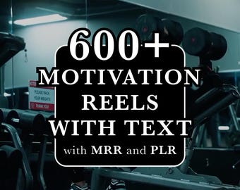 600+ Motivations Rollen mit Text-Overlay | Fitness, Zitate, PLR und MRR Video Bundle | Walzen für Instagram, TikTok | Digitales Produkt