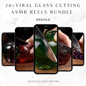 70+ Viral Glass Cutting Reels, ASMR Reels Bundle, Satisfying Videos, Viral Content, Instagram Reels, TikTok, YouTube Shorts, MRR, PLR
