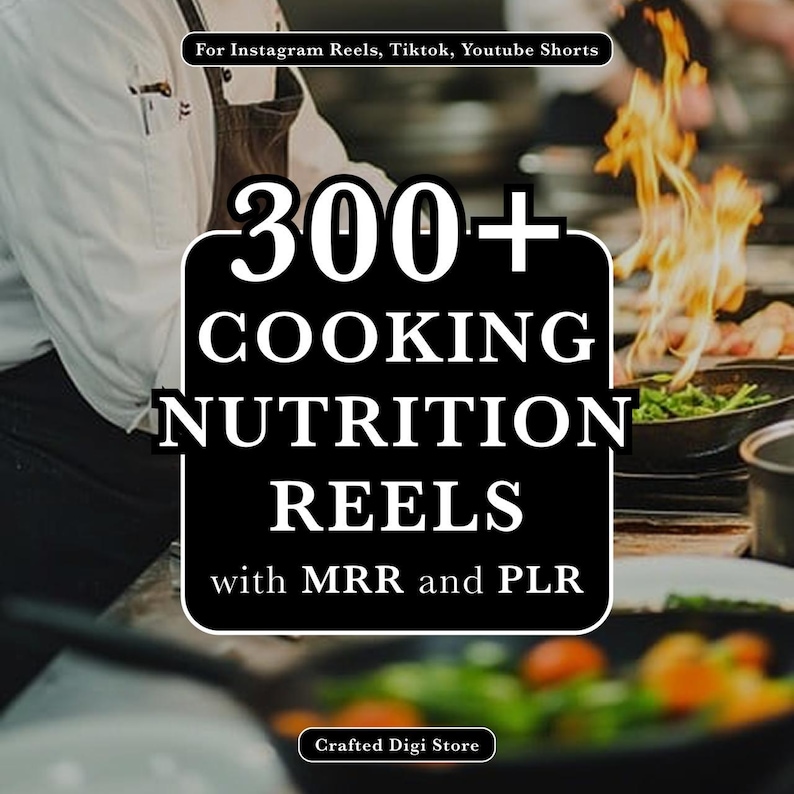 300+ Cooking Nutrition Reels Bundle, Viral Video Content (Digital Download) image 1