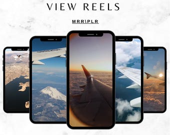 Reels met vliegtuigraamweergave, Travel Sky-video's voor TikTok, MRR, PLR (digitale download)
