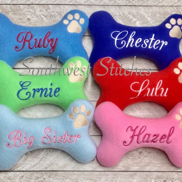 Personalized  Dog Bone Shaped Dog Toy with Squeaker-Small