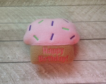 Dog Toy-Happy Birthday Cupcake with squeaker