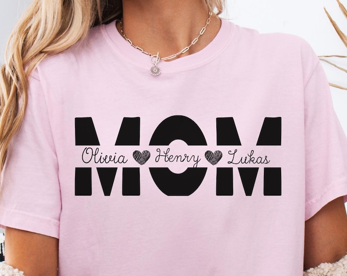 Personalized Mom with Kids Names Shirt: Custom Mother Crewneck, Mother's Day Sweatshirt