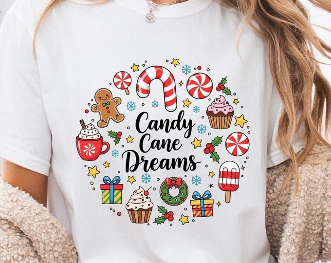 Candy Cane Dreams Christmas Shirt: Sweet Gingerbread Holiday Sweatshirt