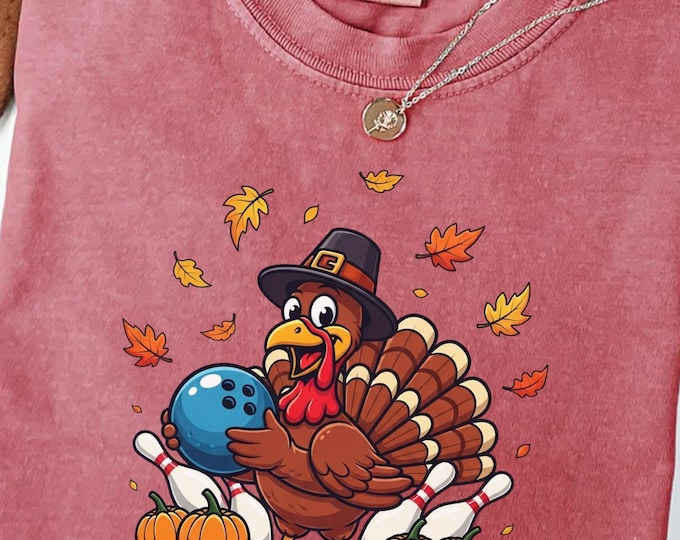 Funny Turkey Thanksgiving Shirt: Cute Autumn Bowling Lover Sweatshirt
