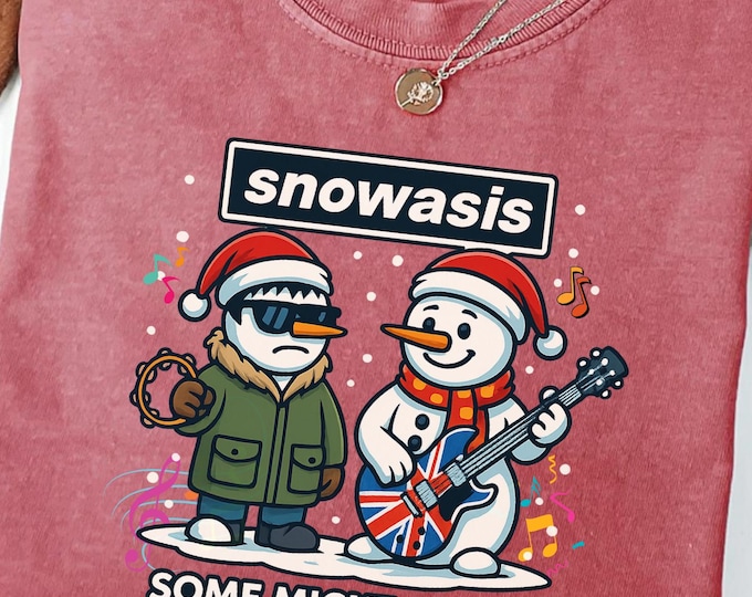 SNOWASIS Some Might Sleigh Christmas Sweatshirt: Funny Music Parody Holiday Jumper, Snowman Band Xmas Gift for Music Lovers