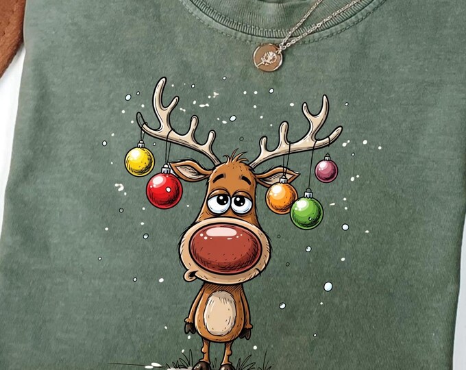 Vintage Reindeer Christmas Sweatshirt: Funny Holiday Santa Reindeer Shirt