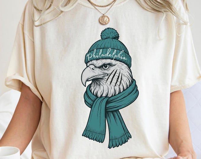 Retro Philadelphia Eagles T-Shirt, Hand-Drawn USA Football Tee