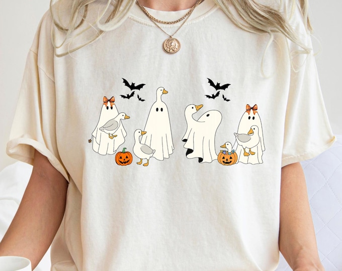Funny Goose Ghost Halloween T-Shirt, Spooky Family Matching Tee
