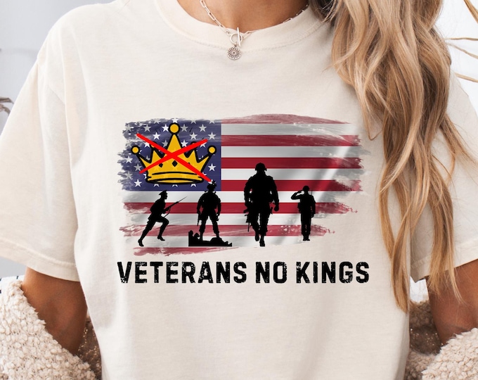 Veterans No Kings Protest Shirt: Anti Trump Patriotic Freedom Sweatshirt