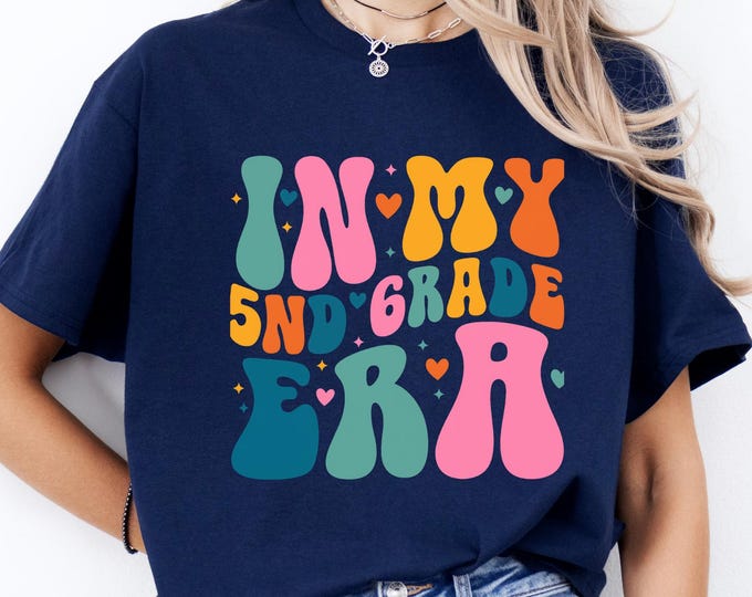 Retro 5th Grade Era Back to School Shirt: First Day Groovy Teacher Tee