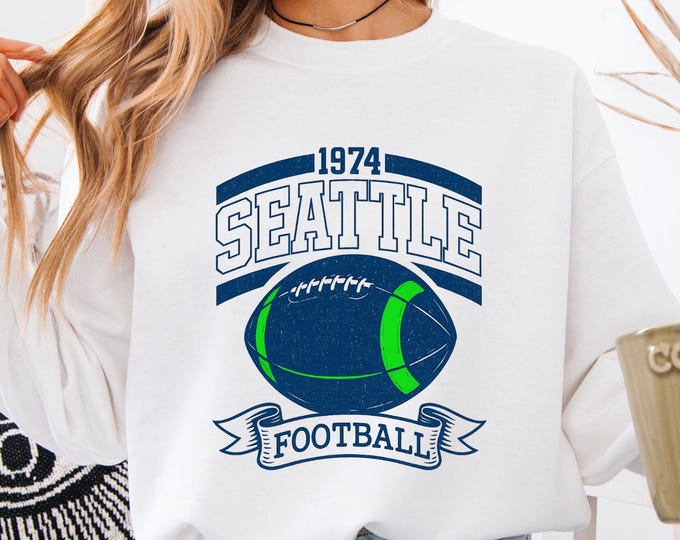 Retro Style Seattle Football Sweatshirt: Game Day Seattle Team White Sweater