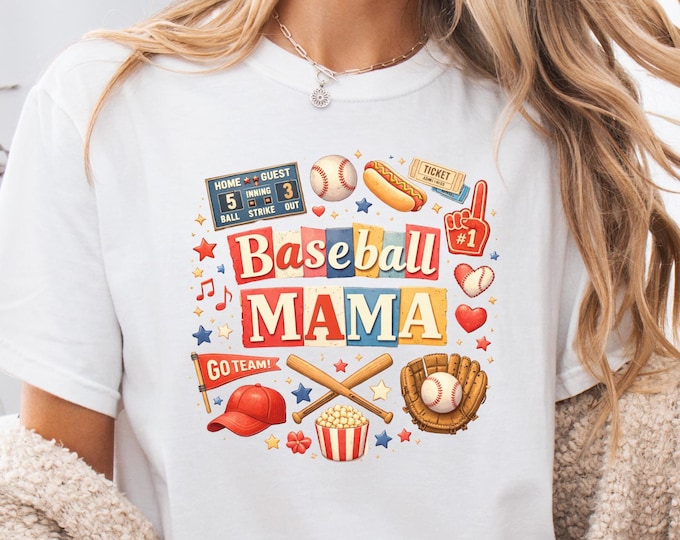 Baseball Mama Shirt: Baseball Lover Mom Sweathirt, Game Day Women Crewneck