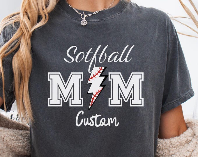 Personalized Softball Mom Shirt: Custom Baseball Mama Tee, Coquette Bow Sports Mother