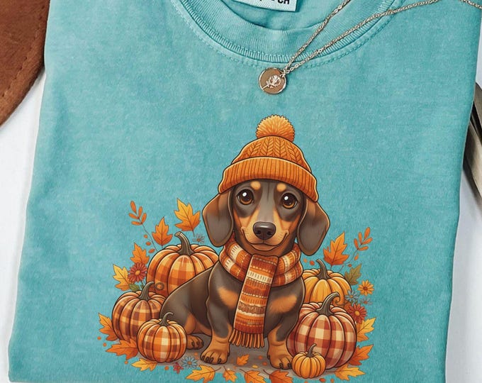Cozy Fall Dachshund Pumpkin Shirt: Cute Wiener Dog Autumn Tee, Dachshund Mom Apparel