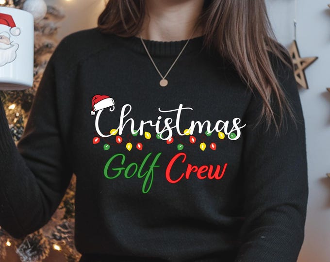 Christmas Golf Crew Group Shirt: Holiday Golfer Hard Team Sweatshirt
