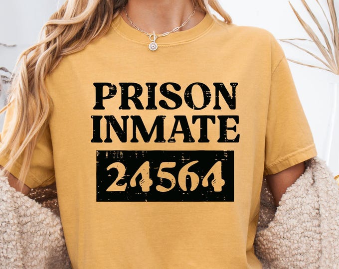 Halloween Prisoner Prison Inmate Shirt: Funny Halloween Jail Number Tee