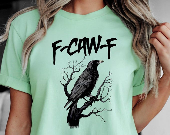 F-CAW-F Raven T-Shirt, Moonlit Crow Graphic Tee