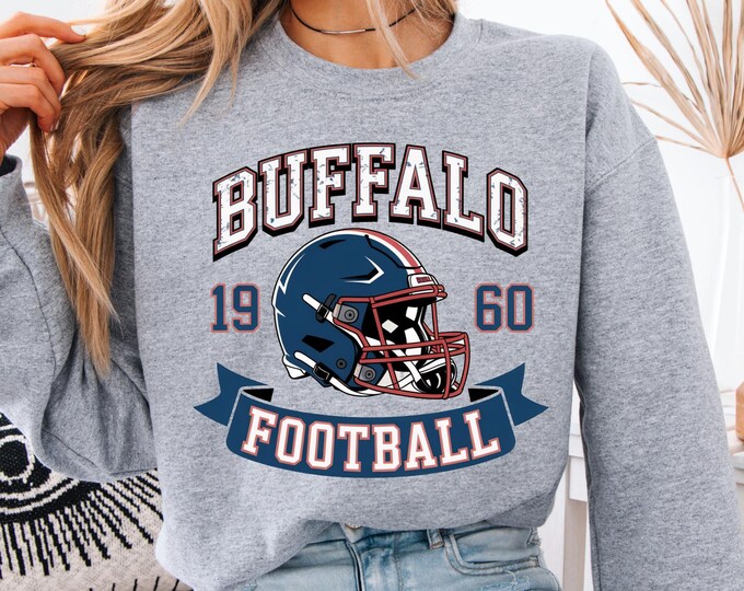 Vintage Buffalo Football Sweatshirt: 1960 Buffalo Team Game Day Crewneck