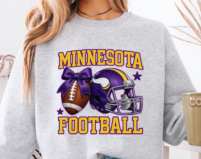 Retro Minnesota Football Sweatshirt: Viking Mascot Game Day Sweater