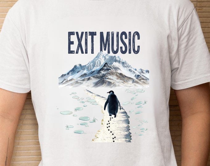 Exit Music But Why Penguin Shirt: Walking Away Meme Existential Sweatshirt, Nihilist Penguin Crewneck
