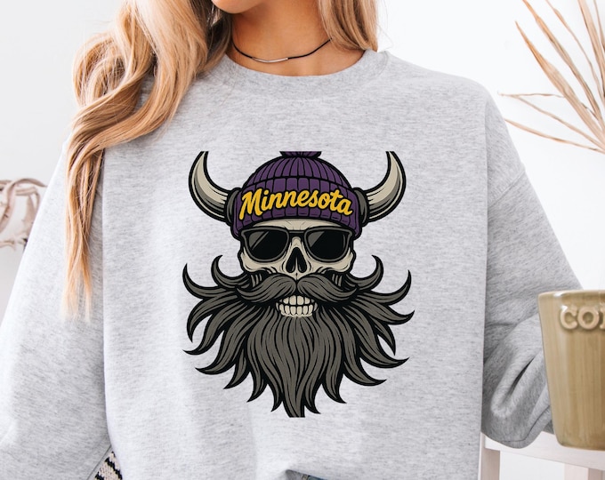 Minnesota Football Viking Sweatshirt: Retro MN Mascot Football Fan