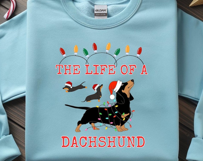 The Life Of A Dachshund Christmas Sweatshirt: Wiener Dog Lover Xmas Sweater Gift