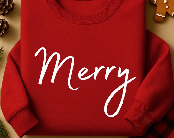 Merry Merry Christmas Sweatshirt: Festive Holiday Shirt, Xmas Hoodie