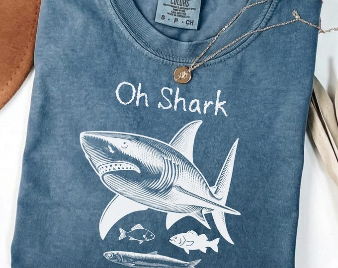 Vintage Shark Ocean Life Shirt: Oh Shark Sweatshirt, Marine Life Beach Summer Tee
