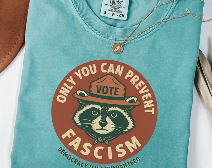 Raccoon Anti Fascist Shirt: Minimalist Political Feminist Crewneck